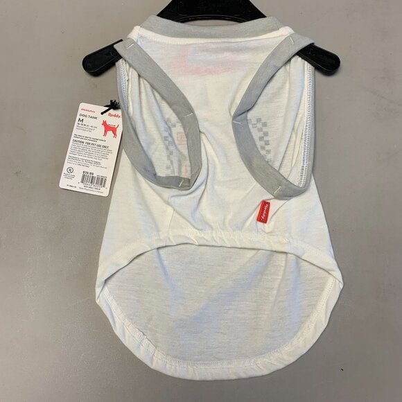Reddy Dog Pet Tank Top Skull Design Medium 16-18 Inches White & Gray Sleeveless - Picture 2 of 3